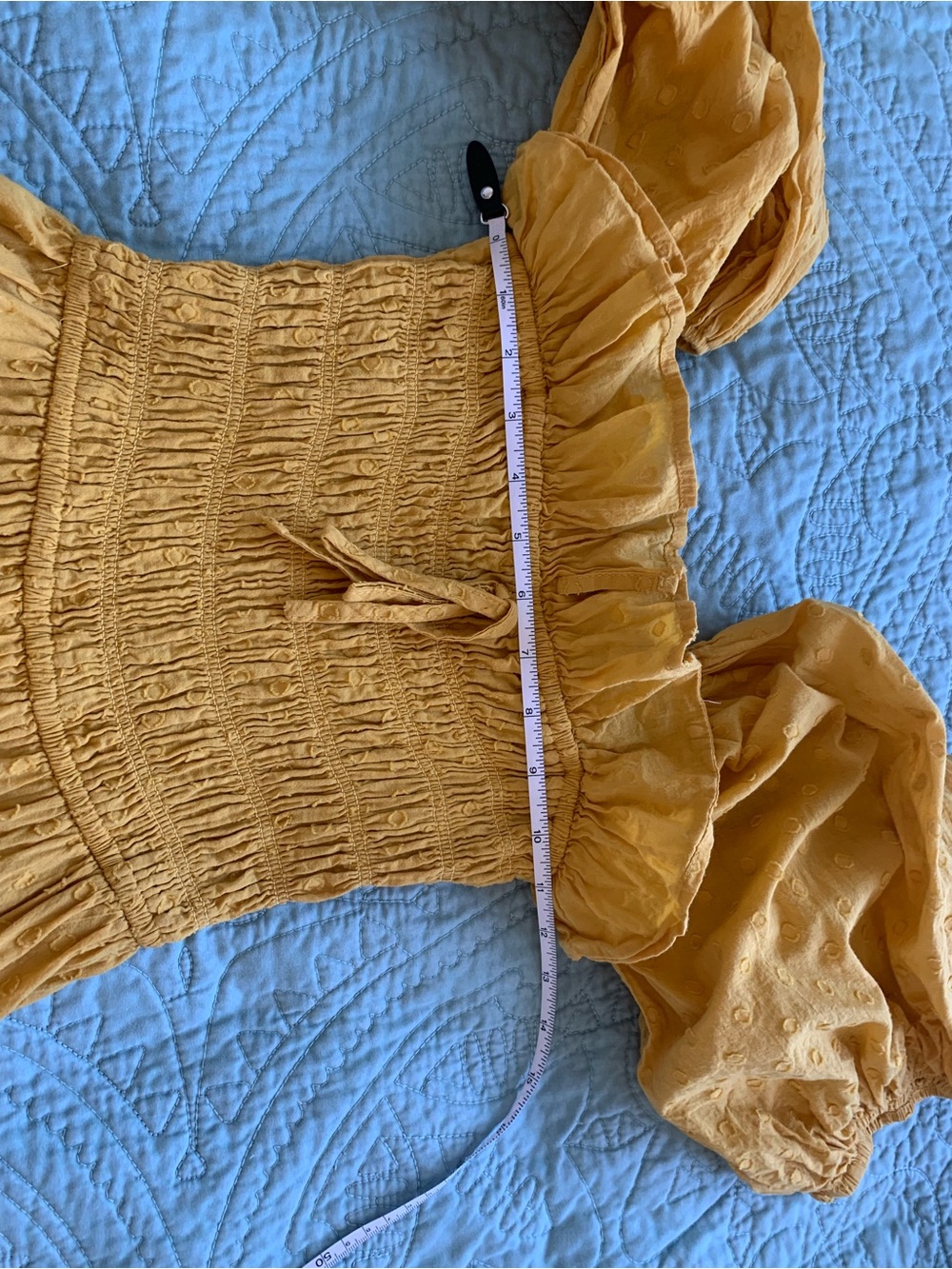 Smocked Puff-Sleeve Maxi Dress in Mustard Yellow - Picture 5 of 10
